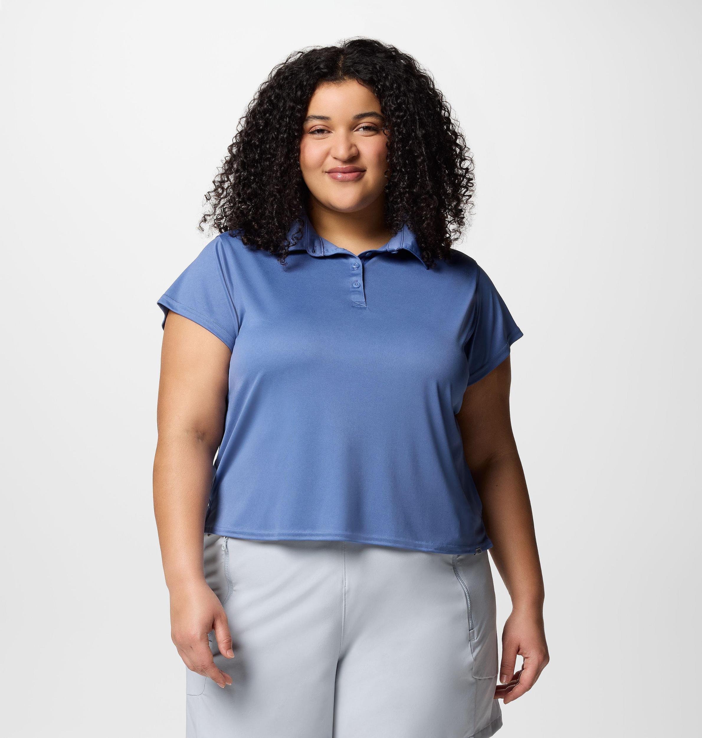 Columbia Womens PFG Tidal Tee Short Sleeve Polo - Plus Size- Product Image