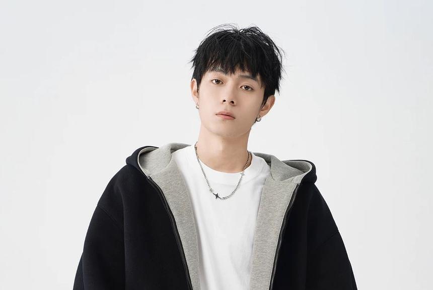 Two Tone Zip-Up Hoodie Product Image