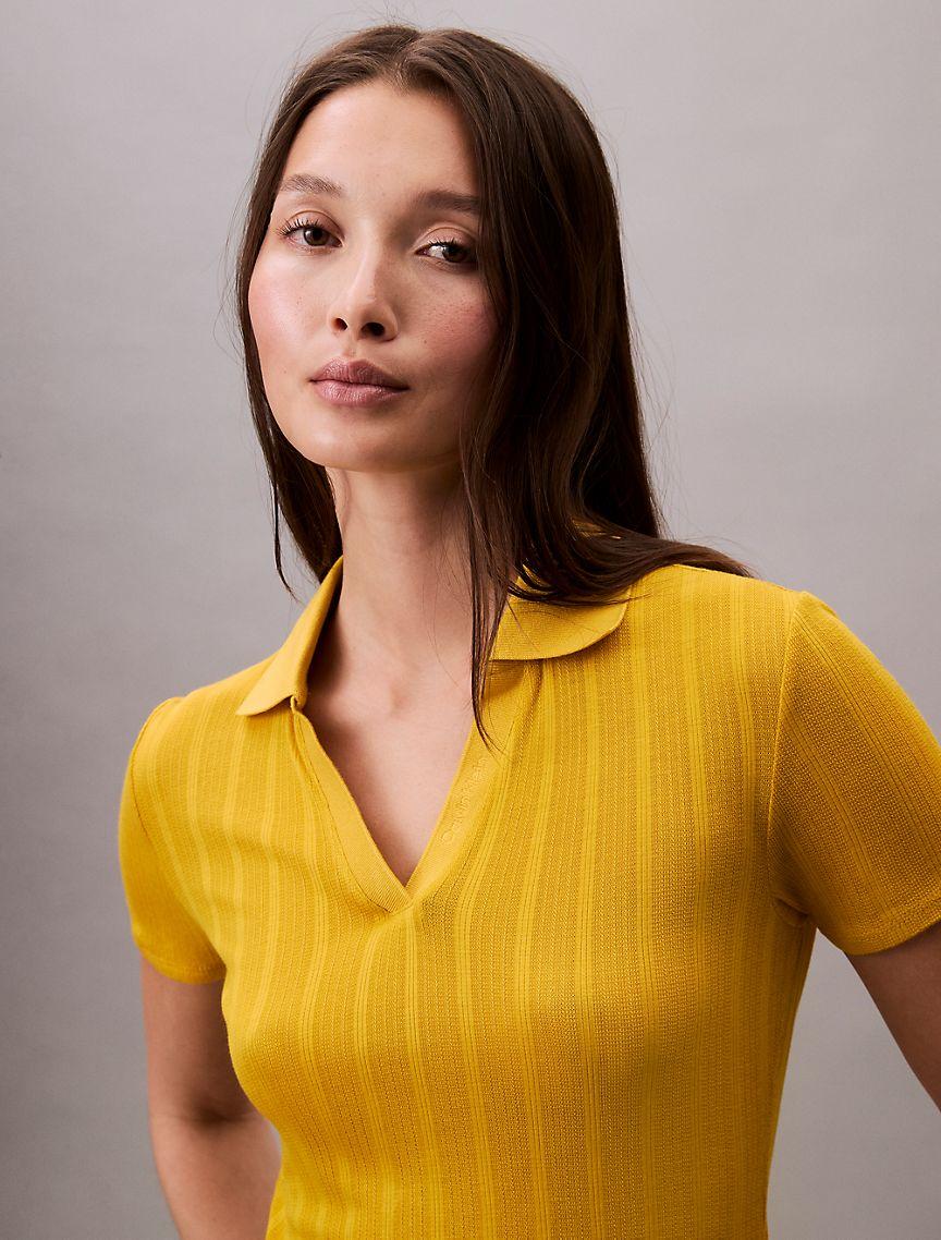 Pointelle Slim Polo Shirt  Product Image