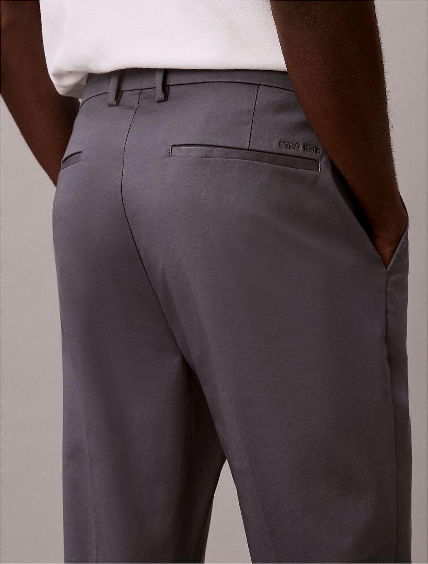 Cotton Stretch Slim Trousers Product Image