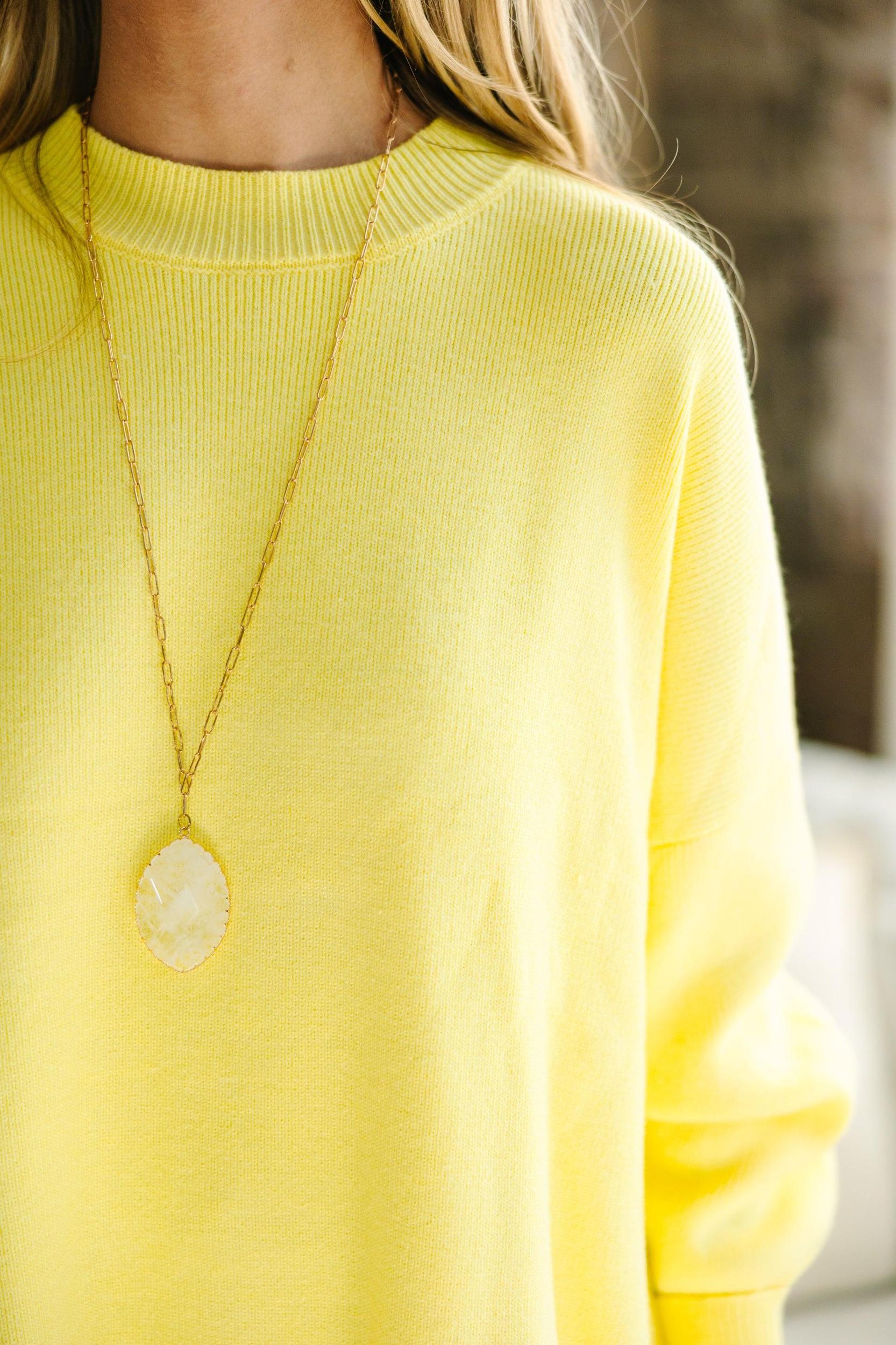 Perfectly You Yellow Mock Neck Sweater Female Product Image