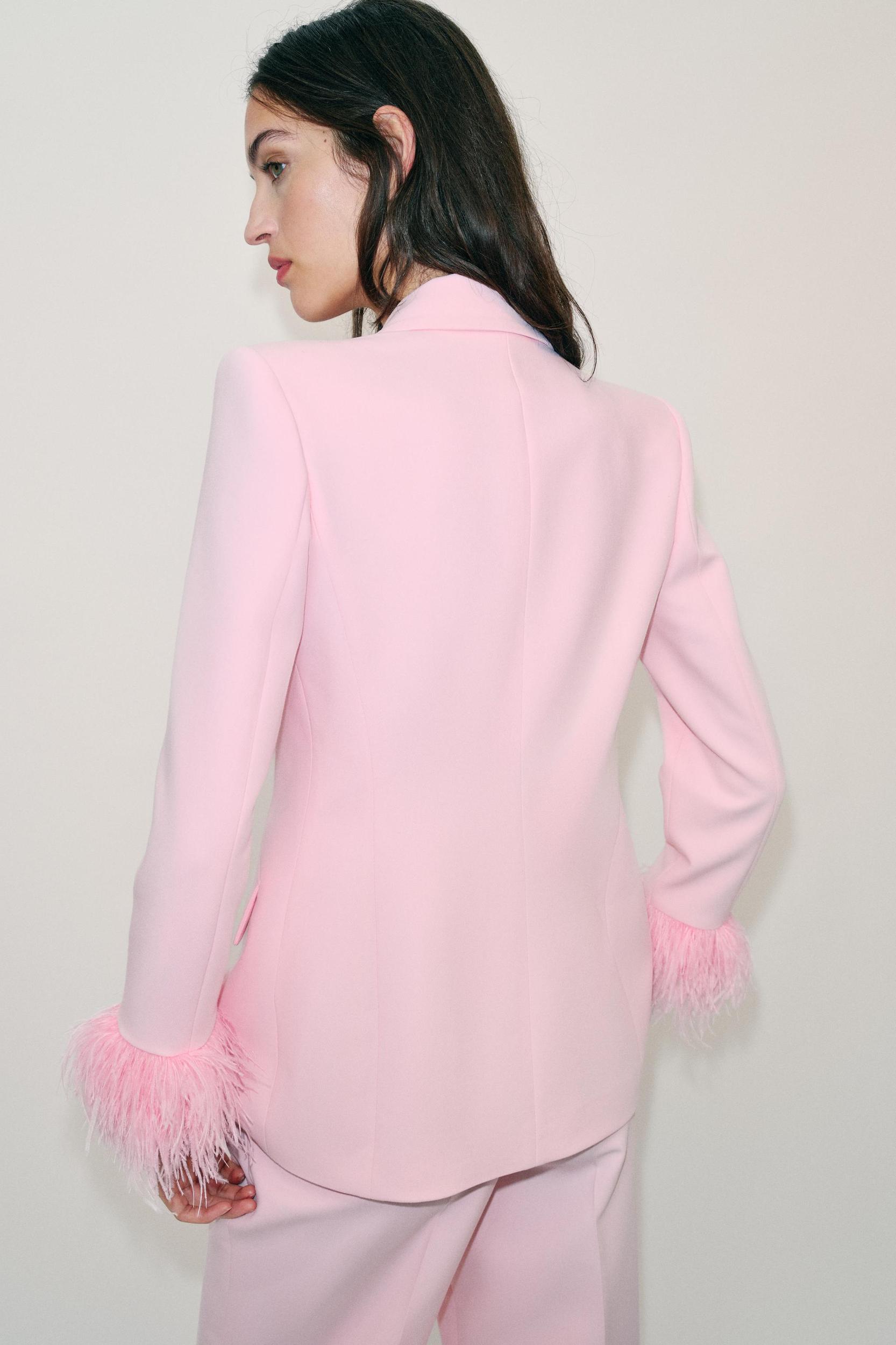 BLAZER WITH FEATHER CUFFS Product Image