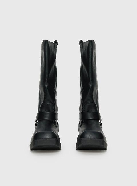 Wrecked Western Boots Black Product Image