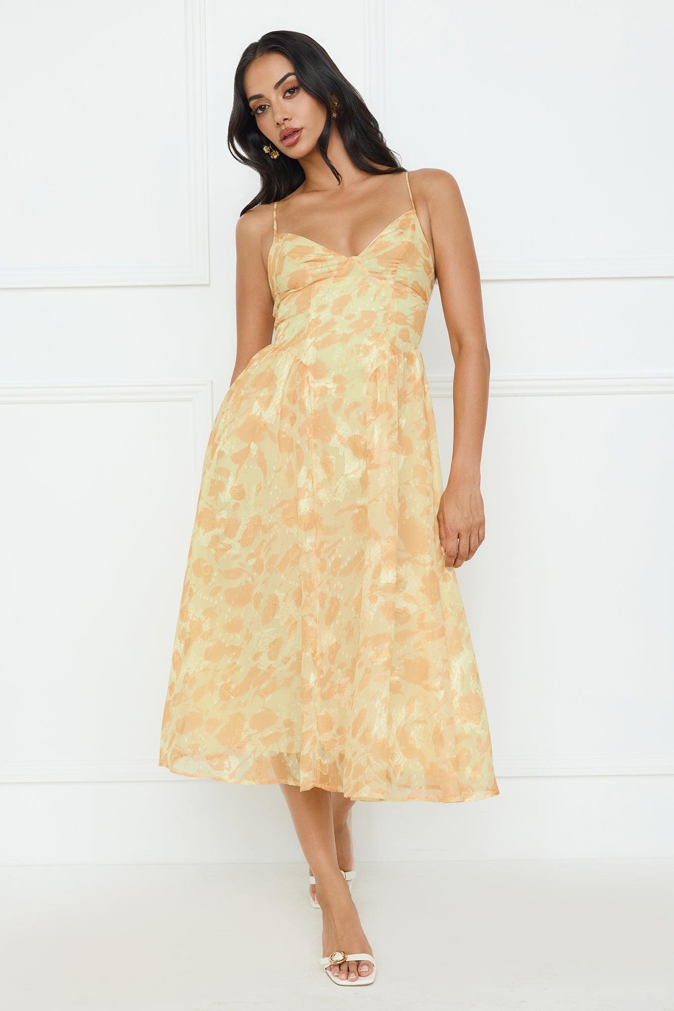 Fresh Nectar Midi Dress Yellow Product Image