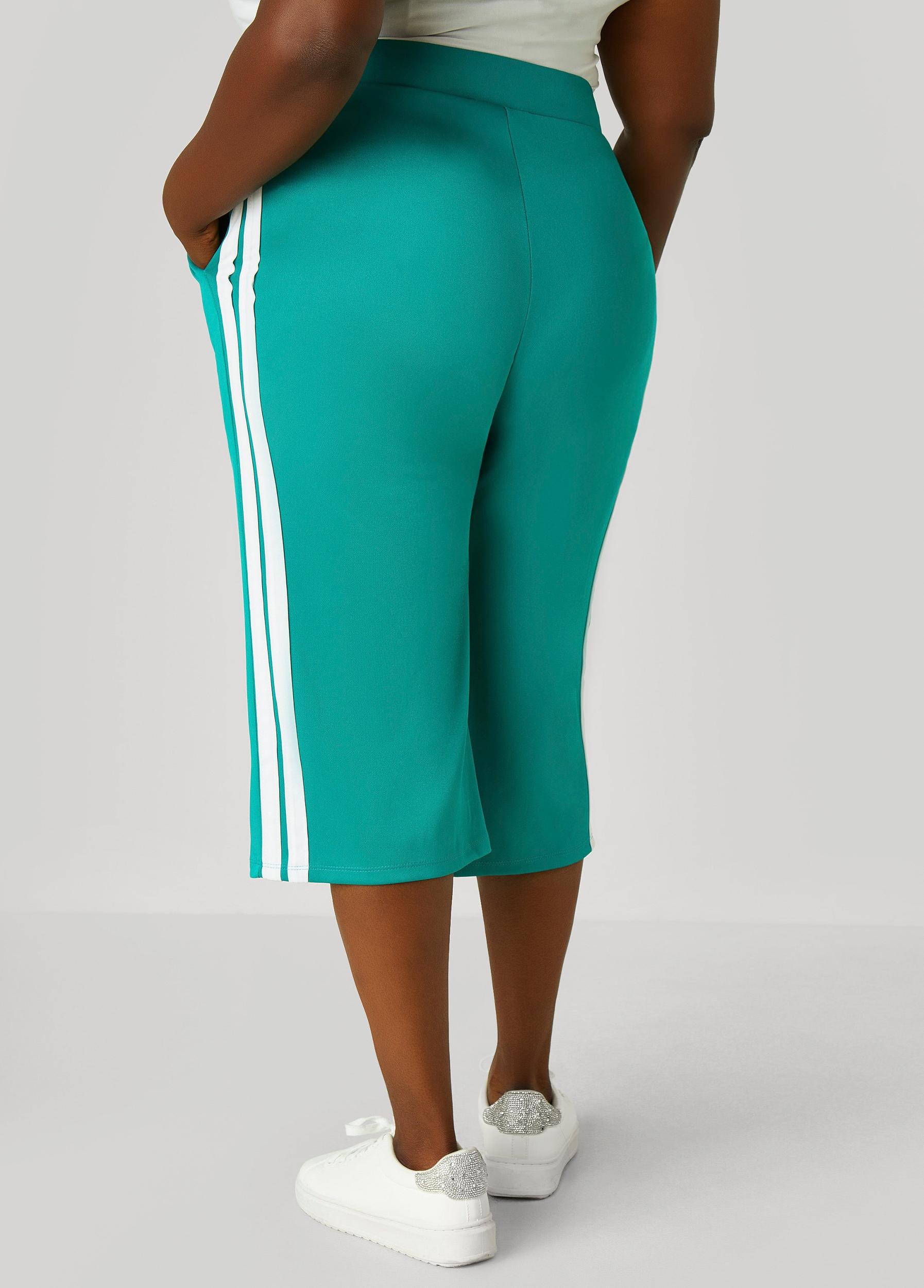 Plus Size Stripe Trimmed Capris Ashley Stewart Product Image