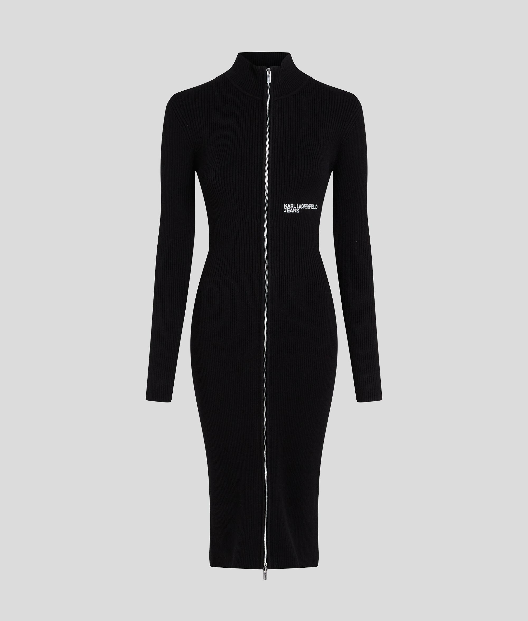 ZIP-FRONT KNIT DRESS Product Image