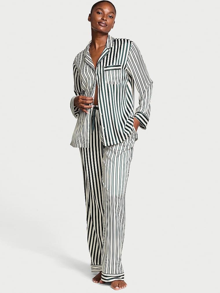 Glazed Satin Long Pajama Set Product Image