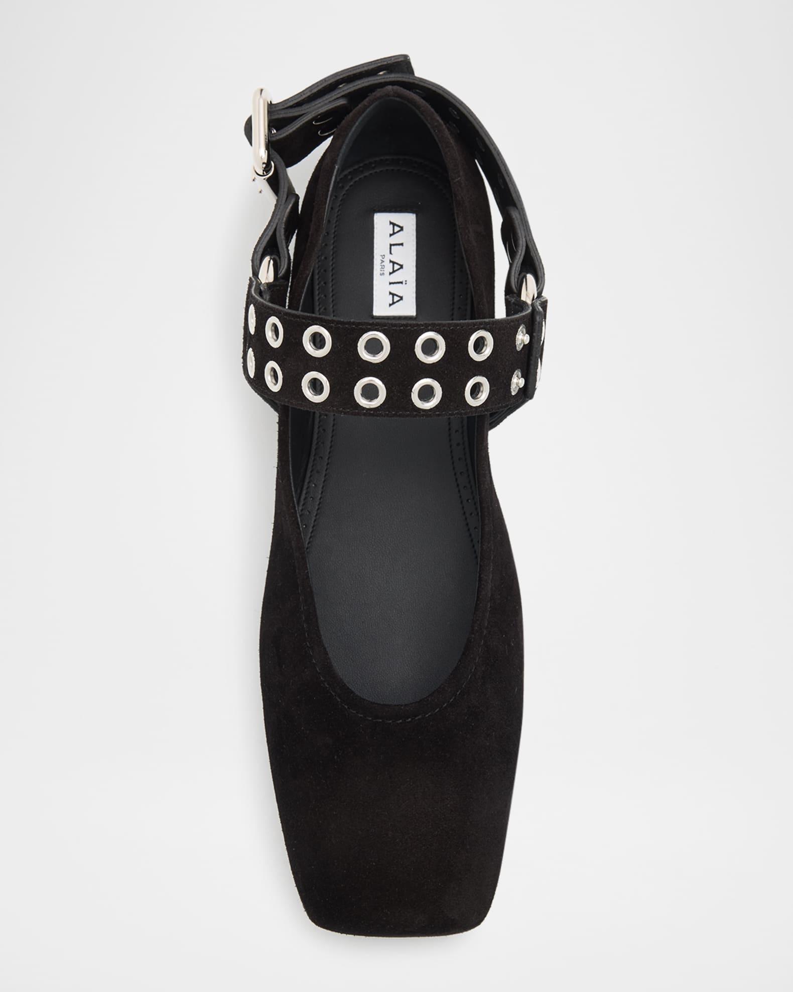 Biker Suede Ballerina Flats Product Image