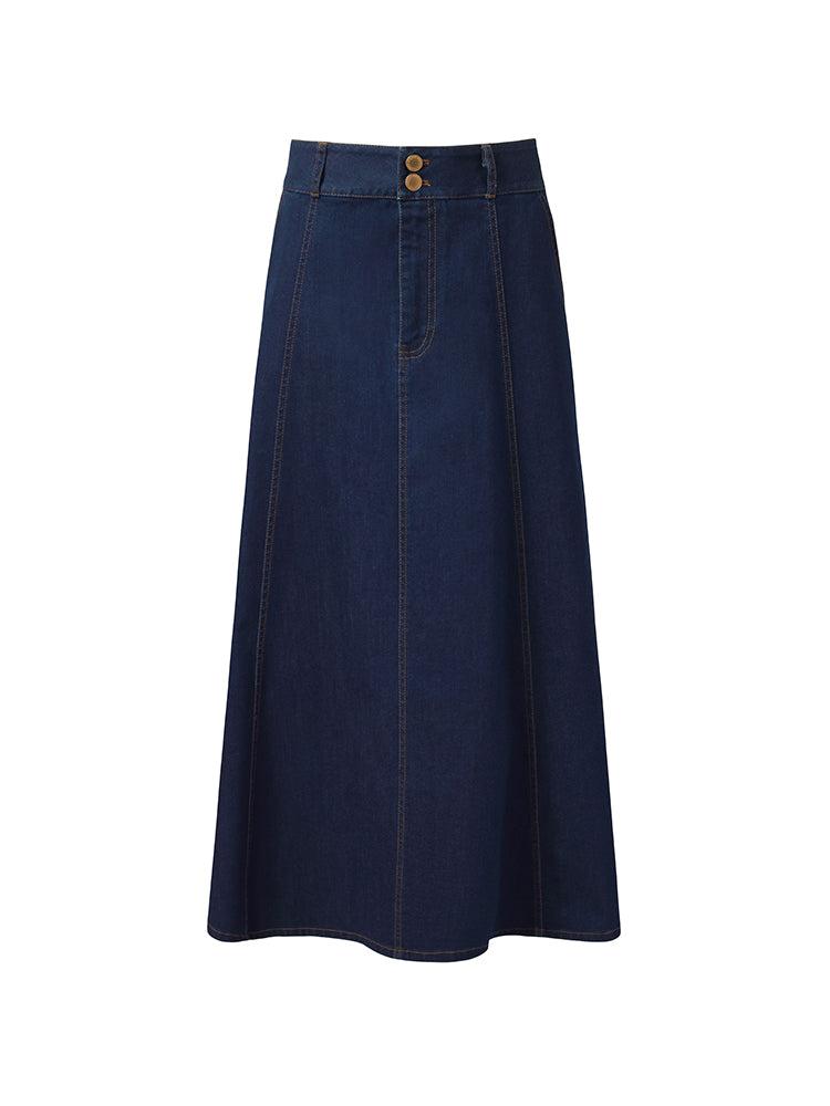 Denim A-Line Adjustable Waist Women Skirt Product Image