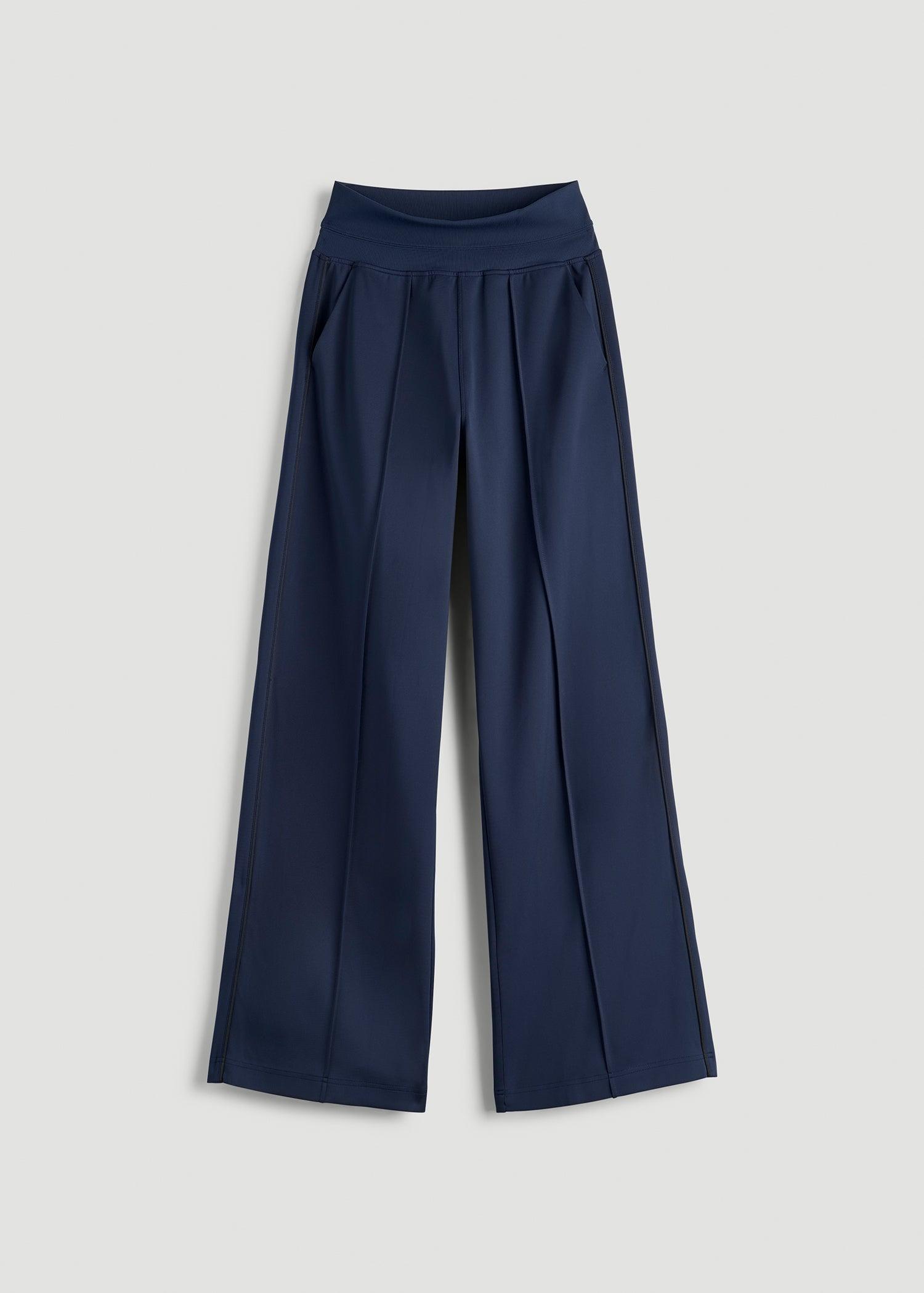 Track Pants with Piping for Tall Women in Navy Female Product Image
