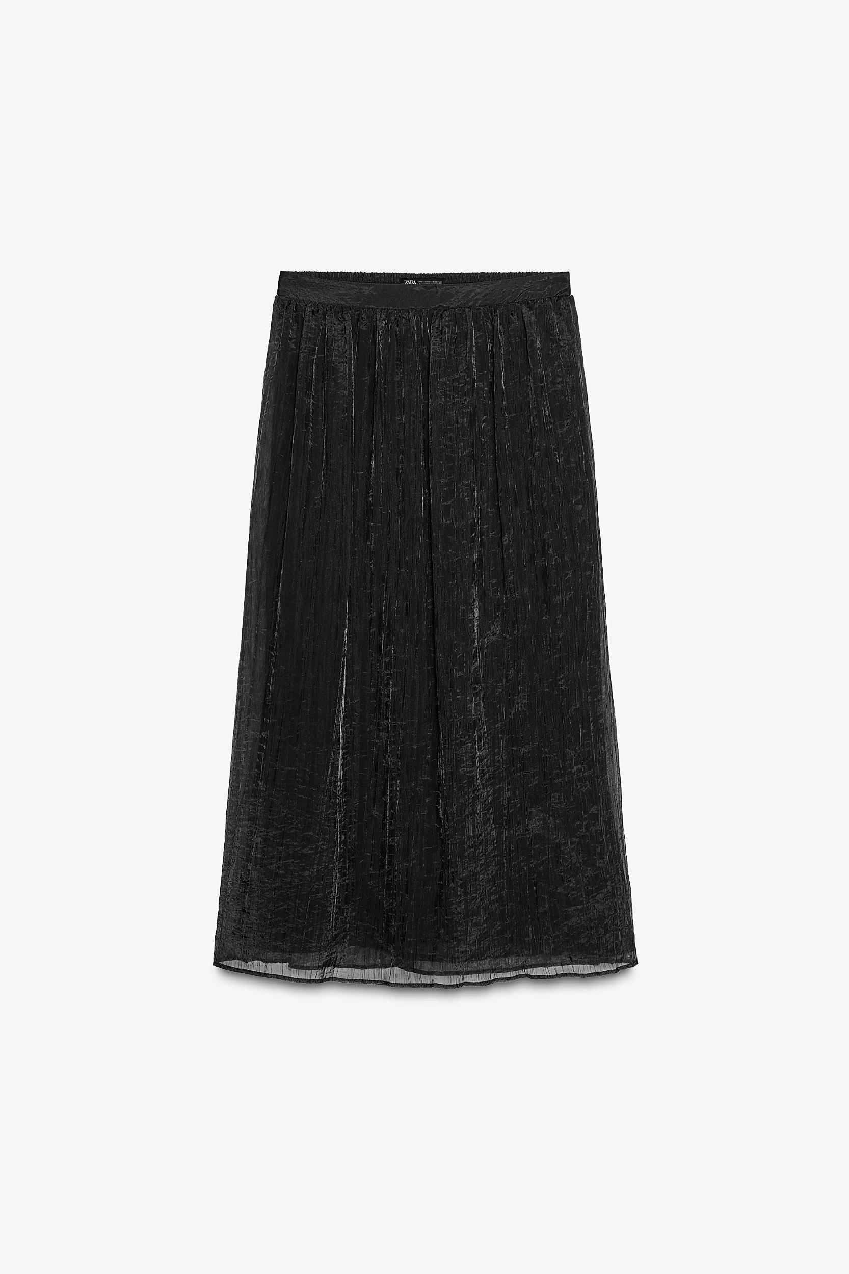 WRINKLED EFFECT MIDI SKIRT Product Image