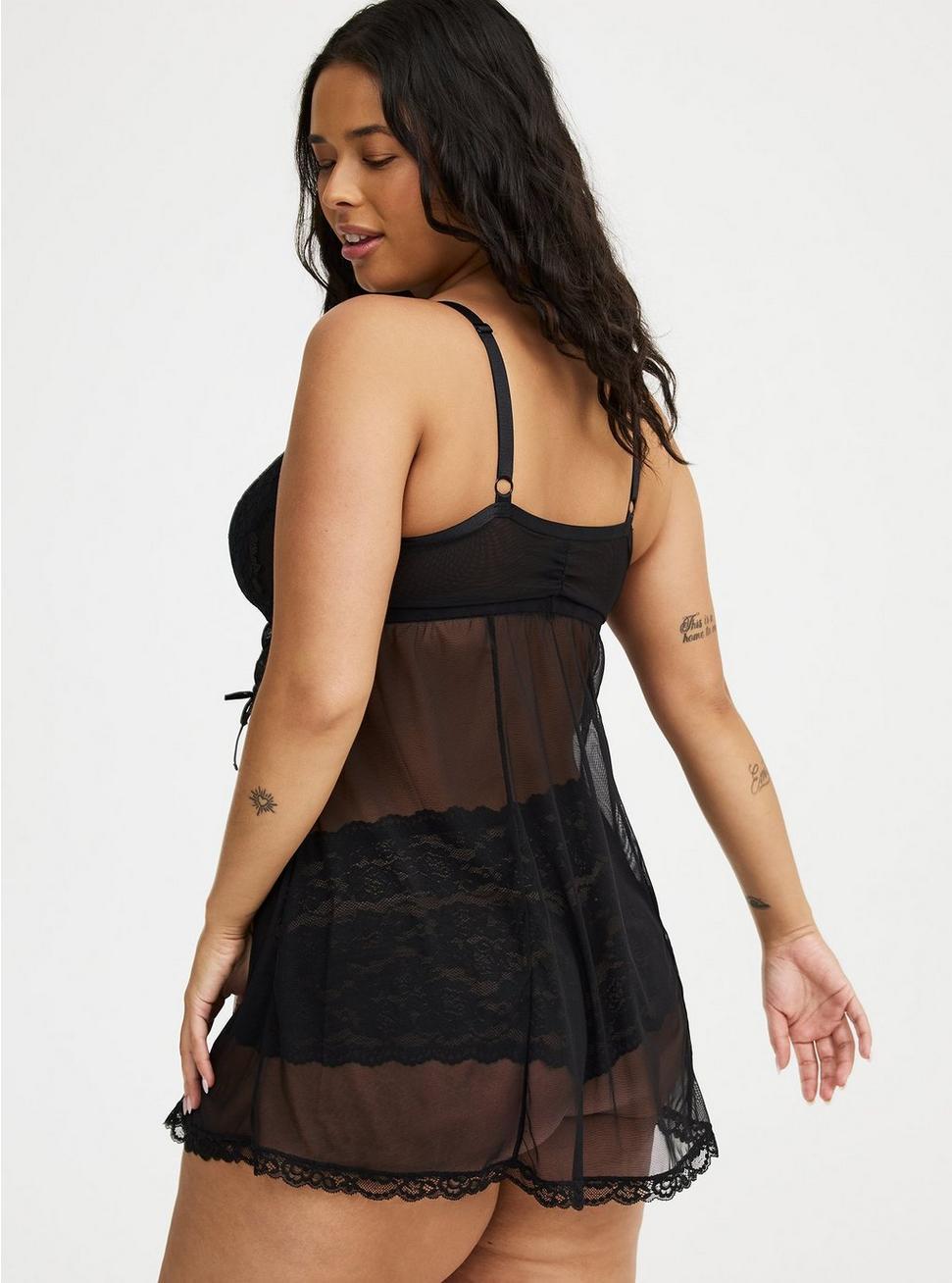 Lace Mesh Wire-Free Babydoll Product Image