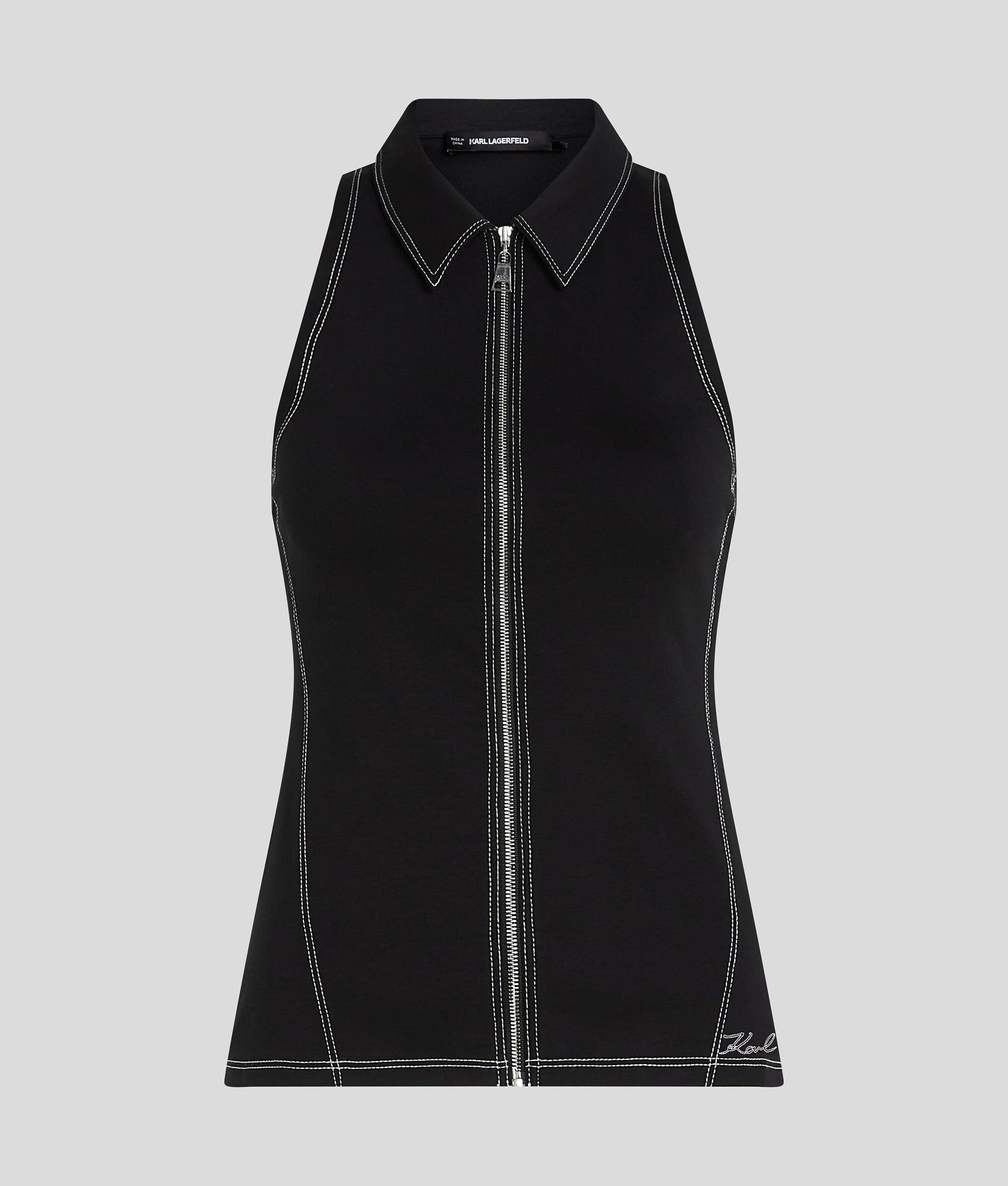 CONTRAST STITCH SLEEVELESS TOP  Product Image