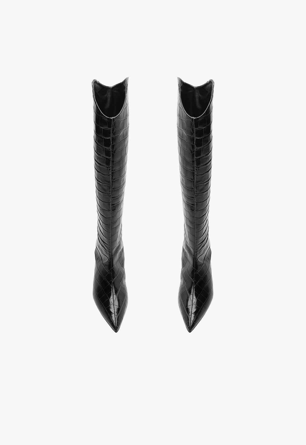 Maryana Lo Crocodile-Embossed Leather Boot Female Product Image