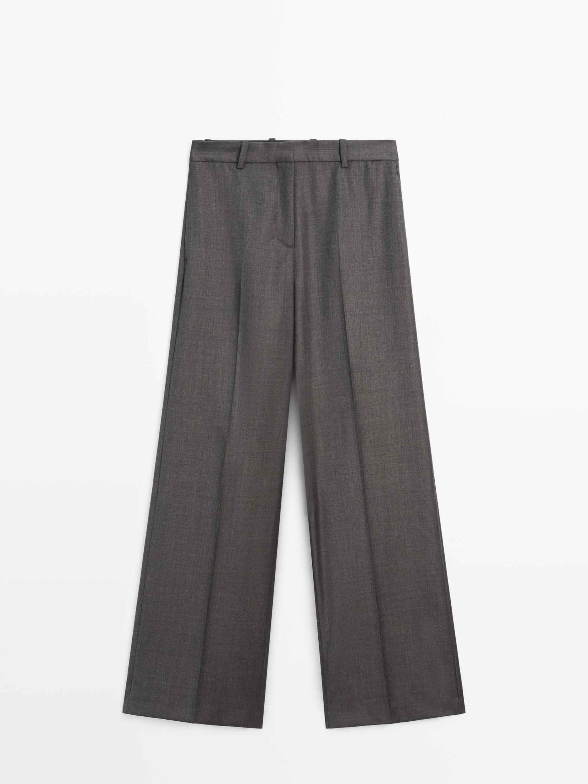 100% wool wide-leg suit trousers Product Image