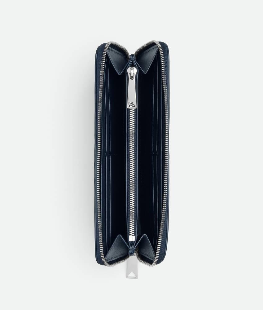 Men's Intrecciato Piccolo Zip Around Wallet in Neptune Product Image