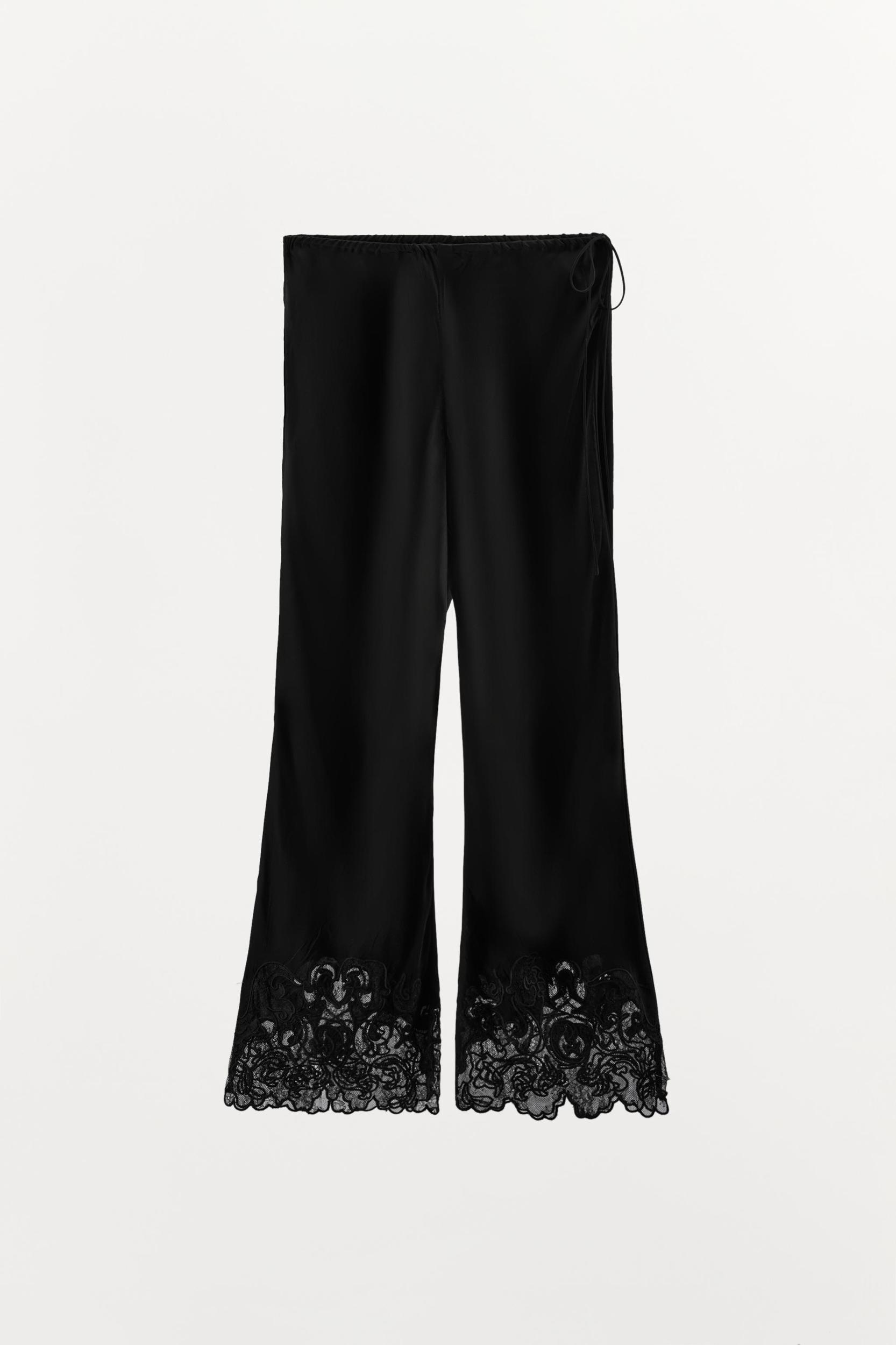 100% VISCOSE EMBROIDERED PANTS Product Image