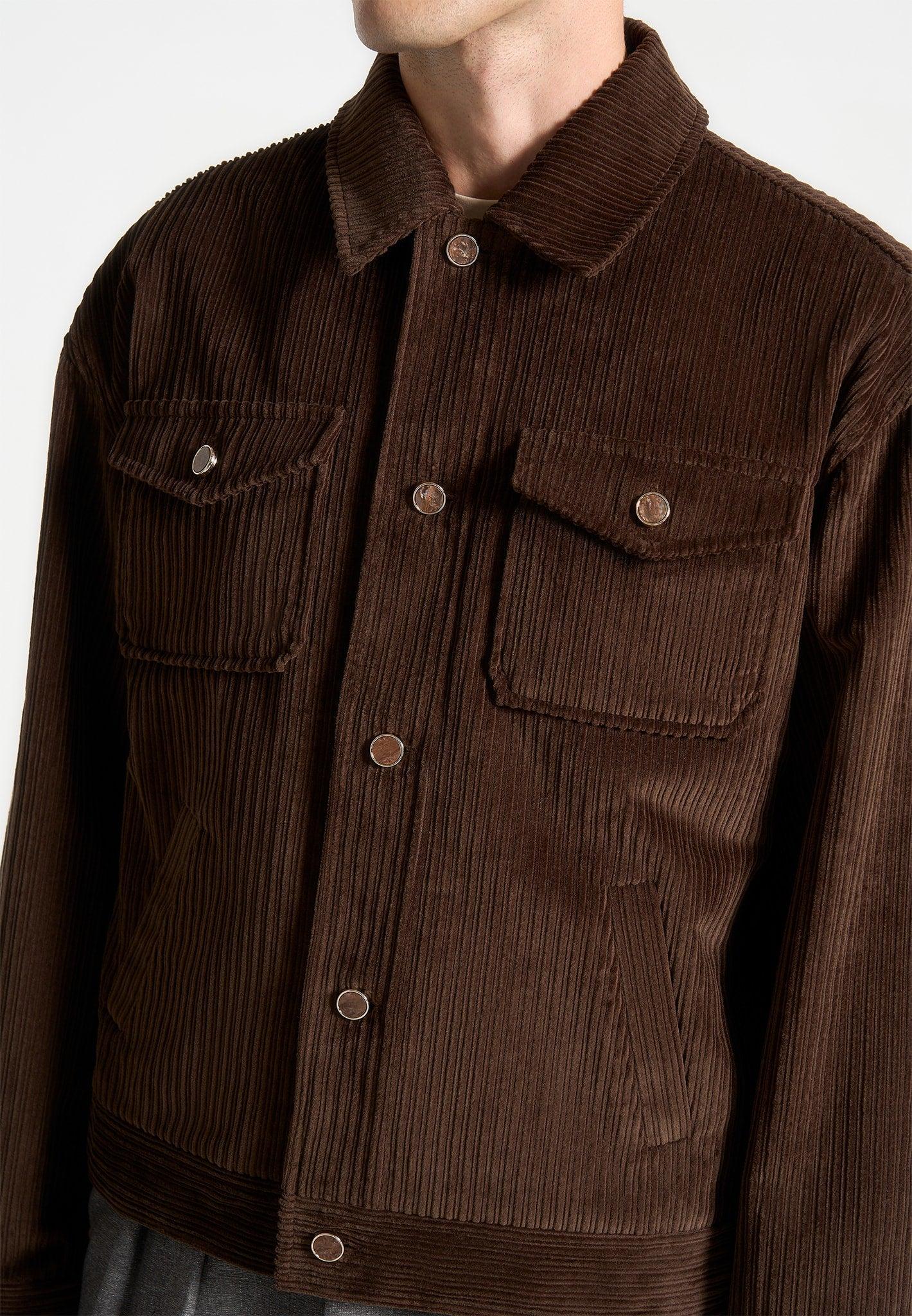 Corduroy Trucker Jacket - Brown Male Product Image