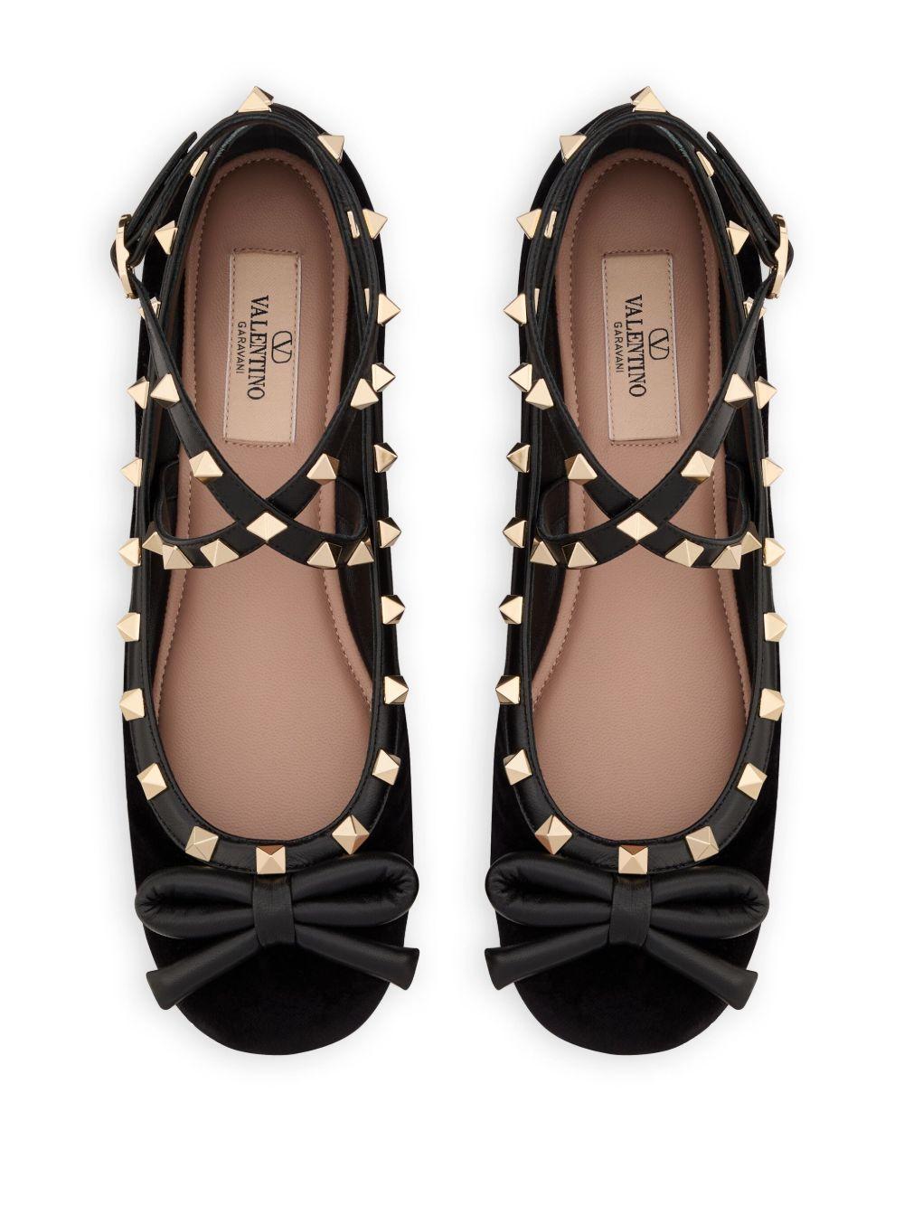 Rockstud velvet ballet flats Product Image