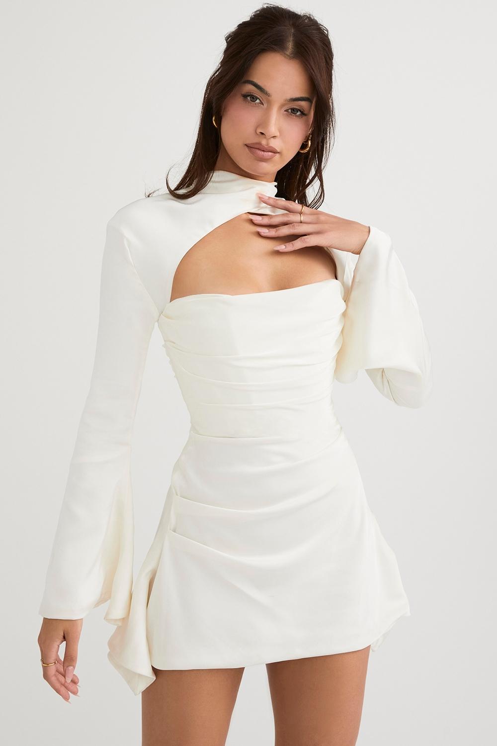 Toira  ivory draped corset dress - sale Product Image