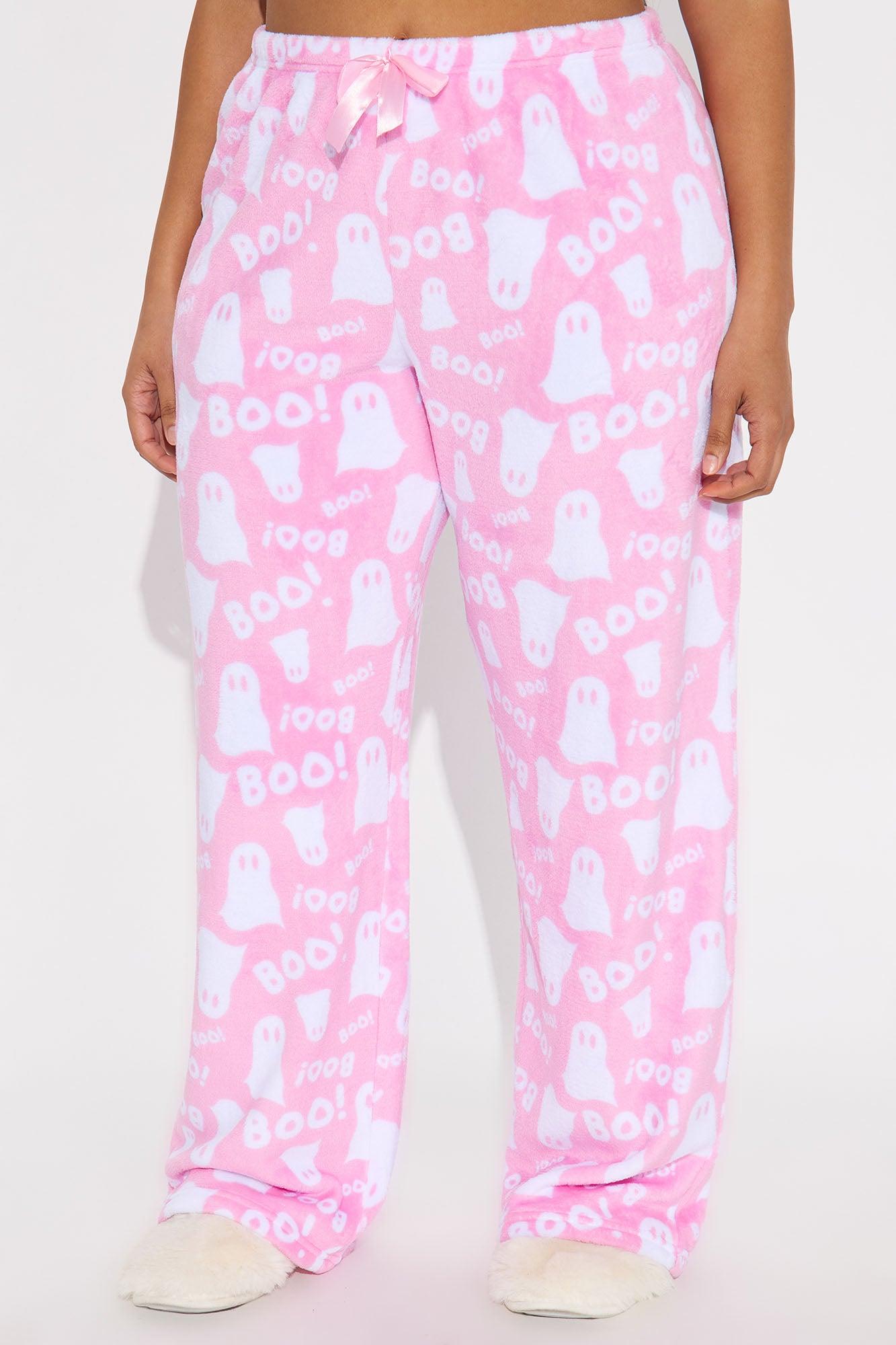 Queen Of Ghosting Halloween Plush PJ Pant - Hot Pink Female Product Image