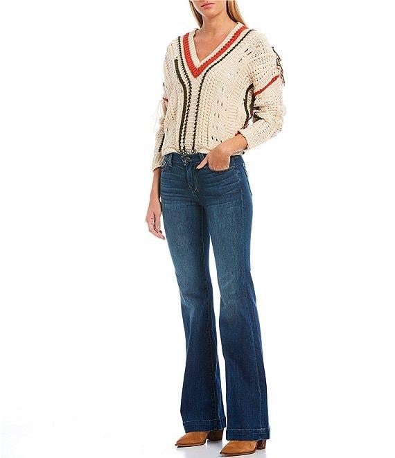 7 For All Mankind Dojo Full Length Flare Denim Jeans Product Image