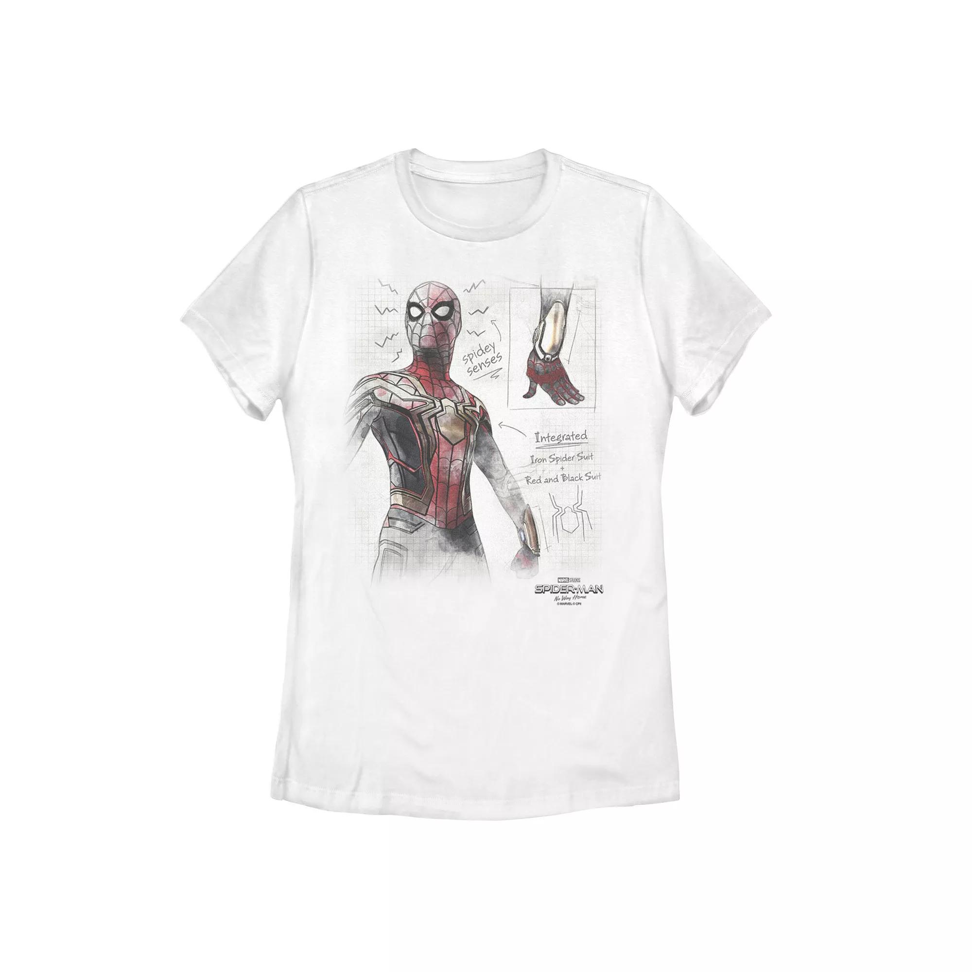 Juniors' Marvel Spider-Man No Way Home Graph Sketch Tee, Girl's,  Product Image
