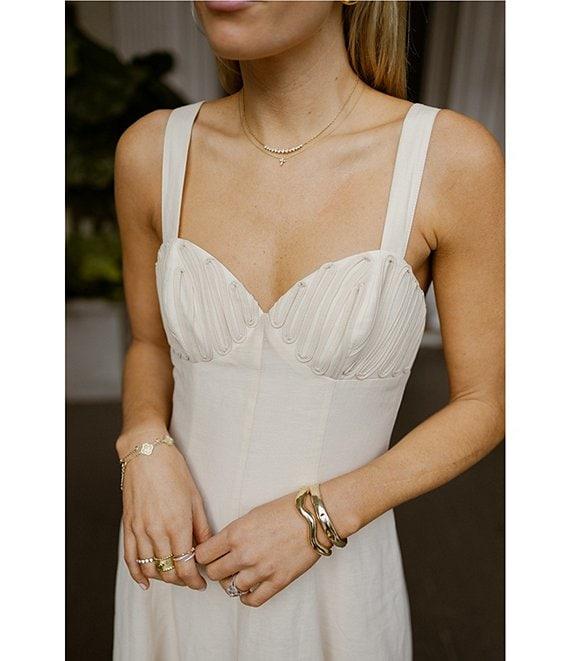 Antonio Melani x Style by Simkins Page Soutache Linen Blend Sweetheart Sleeveless Maxi Dress Product Image