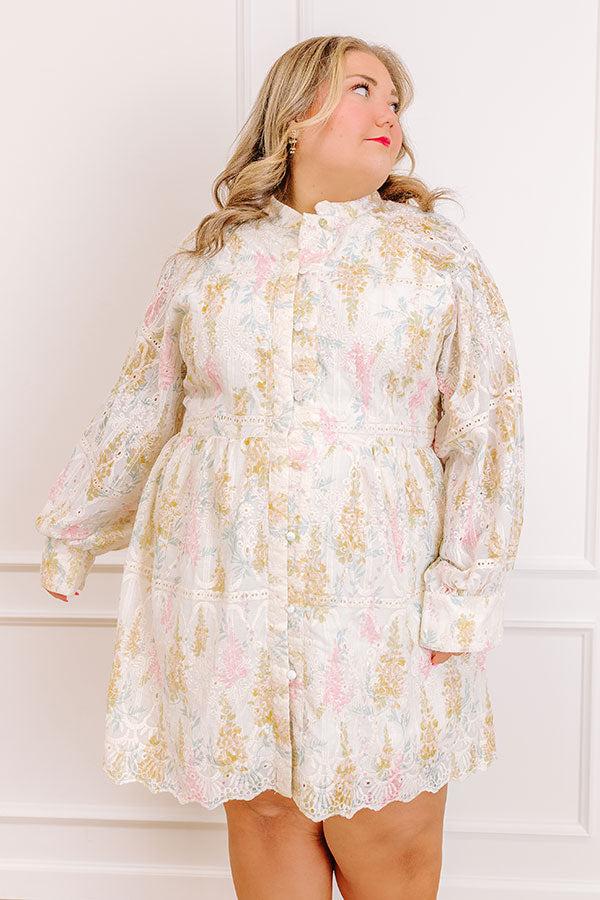 Honey Haze Floral Eyelet Mini Dress Curves Product Image