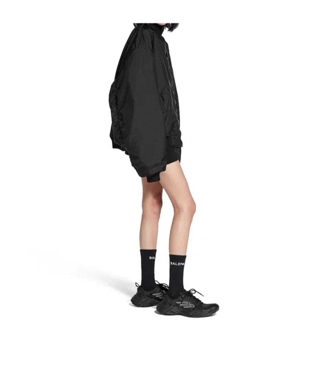 BALENCIAGA Nylon Uniform Merch Large Fit Bomber In Black Product Image