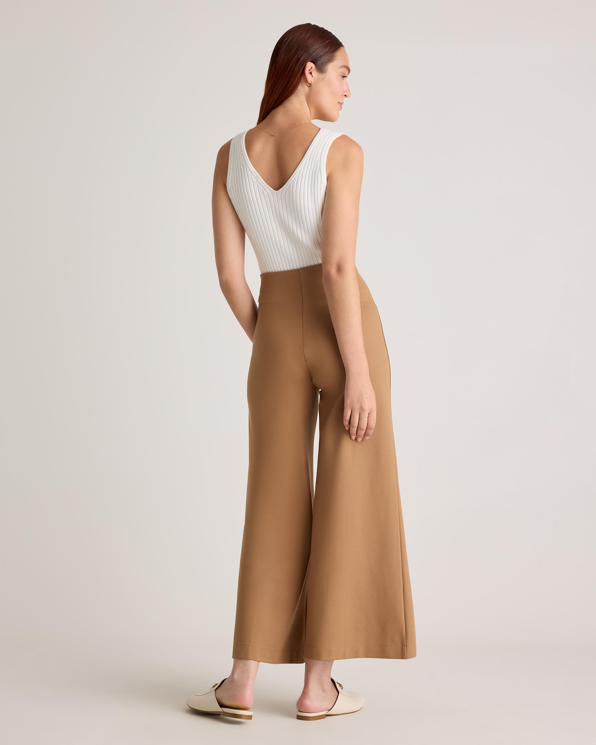 Quince | Women's Ultra-Stretch Ponte Super Wide Leg Ankle Pants Rayon Product Image