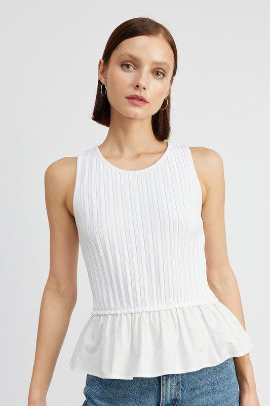 Maggie Sleeveless Ruffled Top Product Image