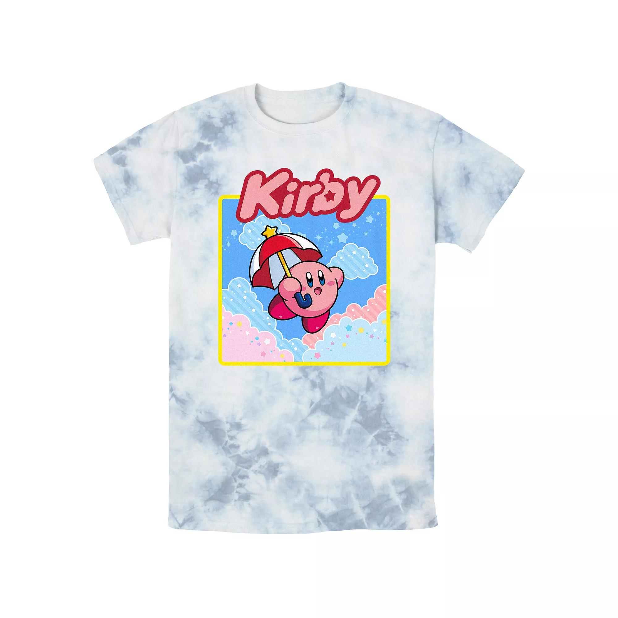 Men's Nintendo Kirby Flying With Umbrella Bombard Wash Graphic Tee,  Product Image