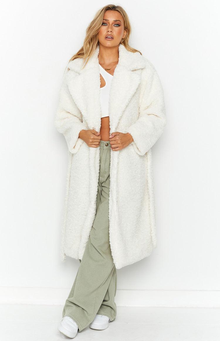 Harlen White Teddy Coat Product Image