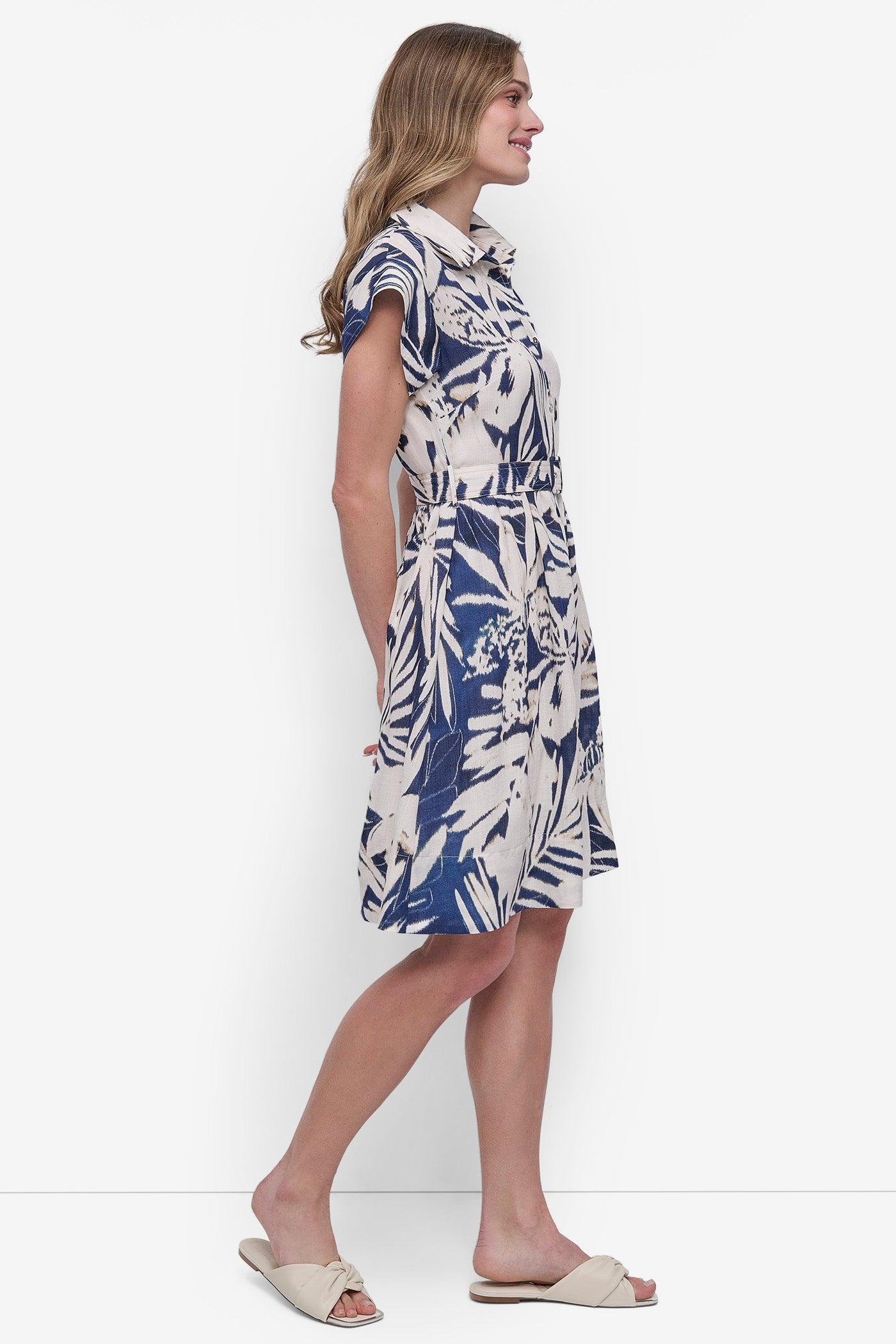 BELTED FLORAL SHIRT DRESS Product Image