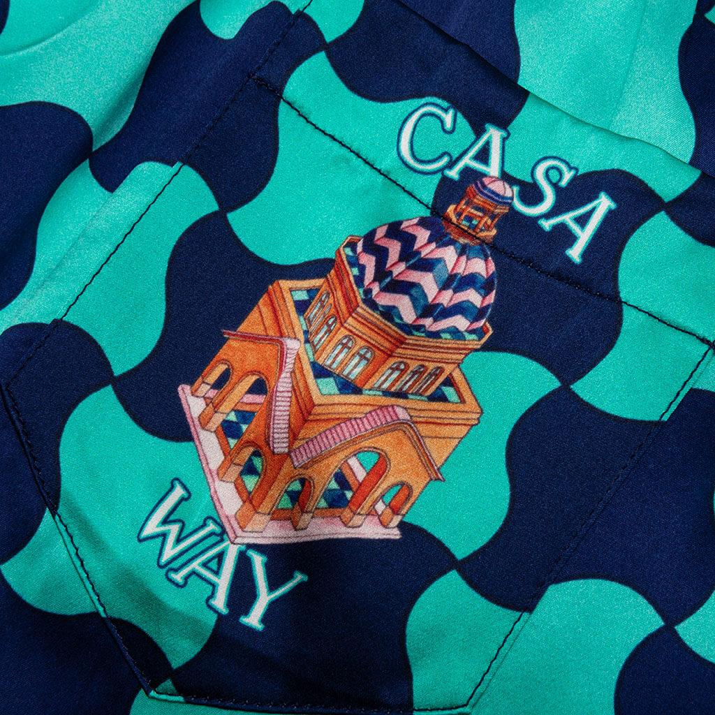 Pool Tile Silk Satin Shorts - Multi Male Product Image