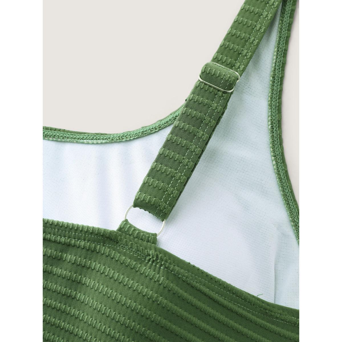 Plus Size Textured U-Neck Swim Top Women's Swimwear Moss Resort Texture High stretch Skinny U-neck Curve Swim Tops BloomChic 14-16/1X Product Image