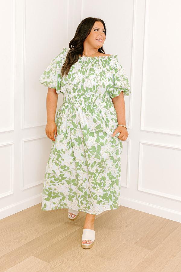 Honeysuckle Fields Floral Midi Dress Curves Product Image