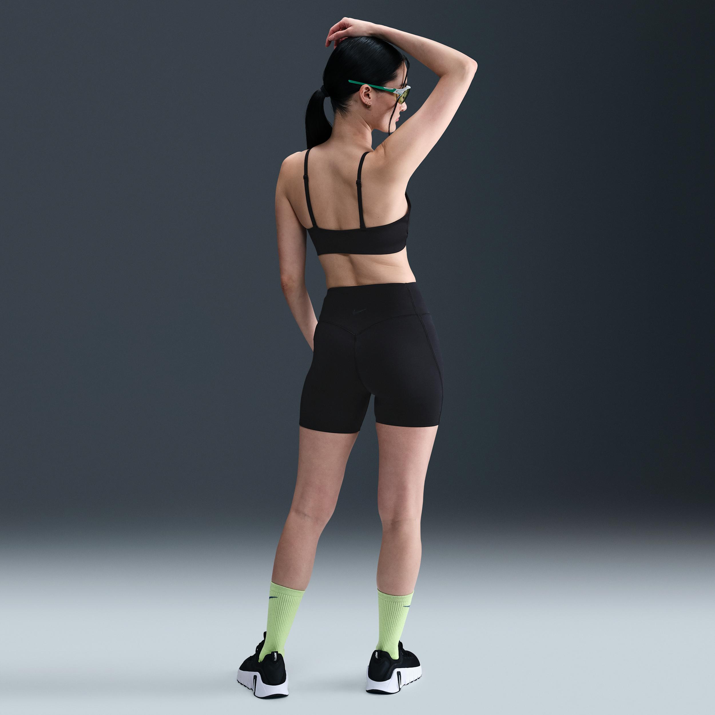 Nike Womens Form Light-Support Non-Padded Triangle Sports Bra | HQ7003-011 Product Image