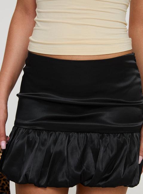 Ravioli Bubble Hem Mini Skirt Black Product Image