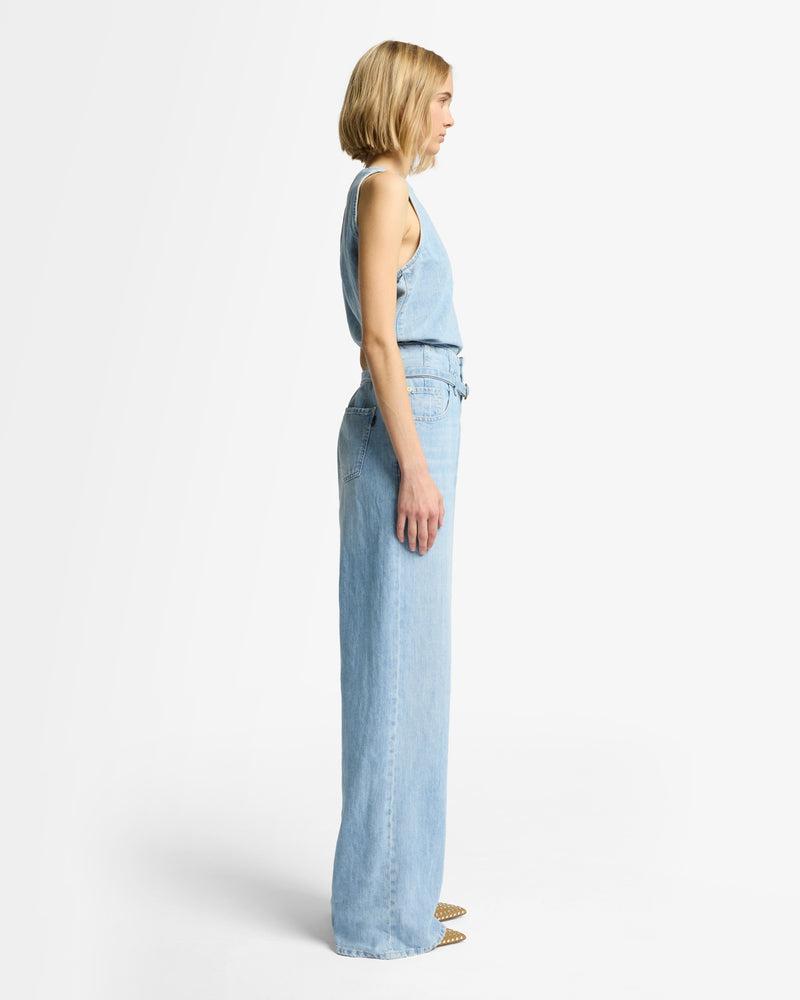 Indigo Linen Belted Wide Leg Product Image