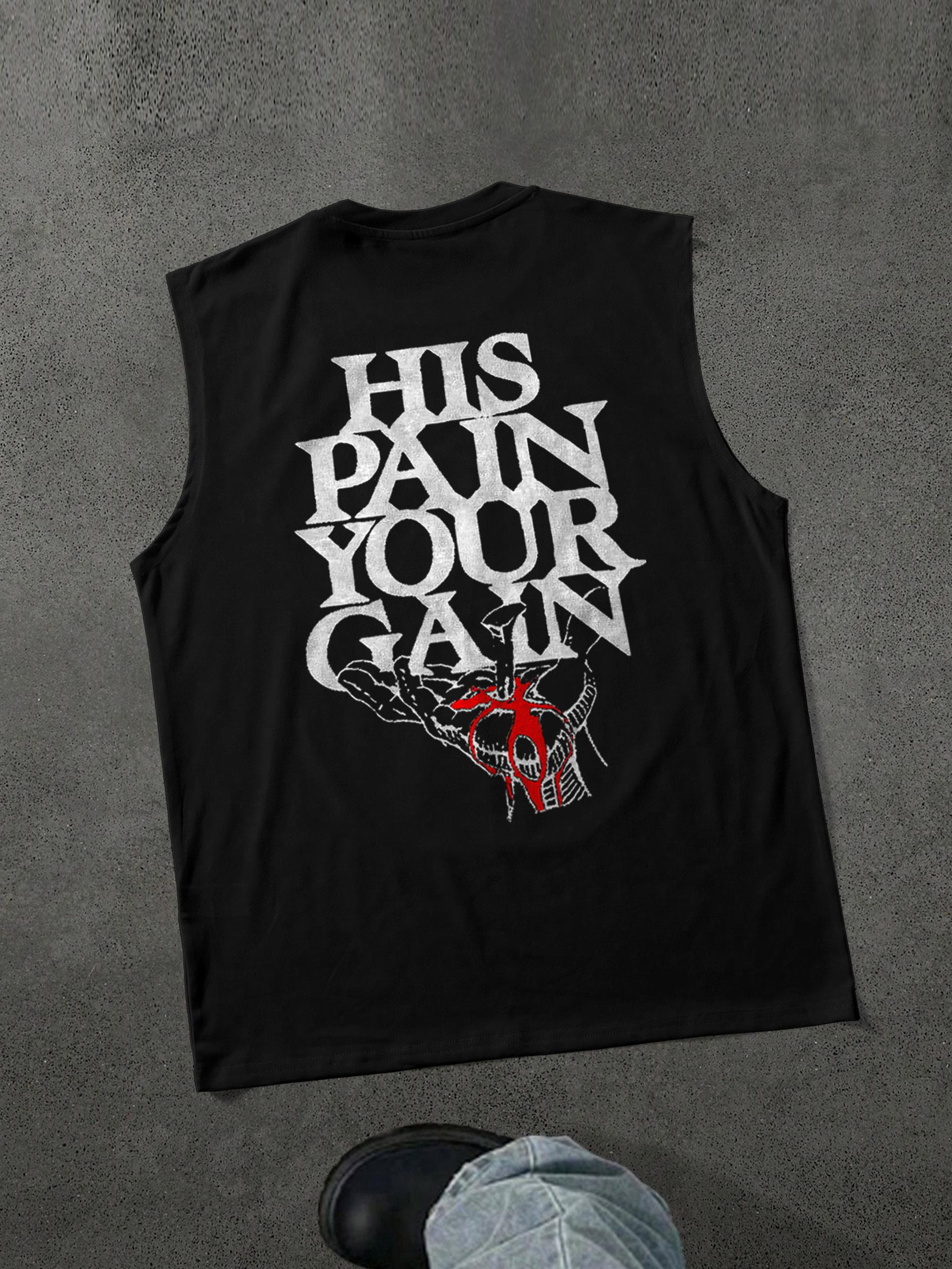 Lord's Gym God Print Cotton Casual Tank Top Product Image