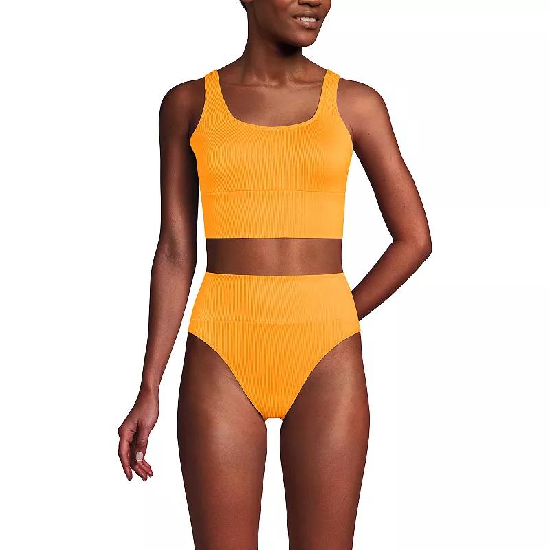 Women's Lands' End 2-pc. Tankini Top & High Waisted Bottom Swimsuit Set, Size: Medium, Sweet Orange Ottoman Product Image