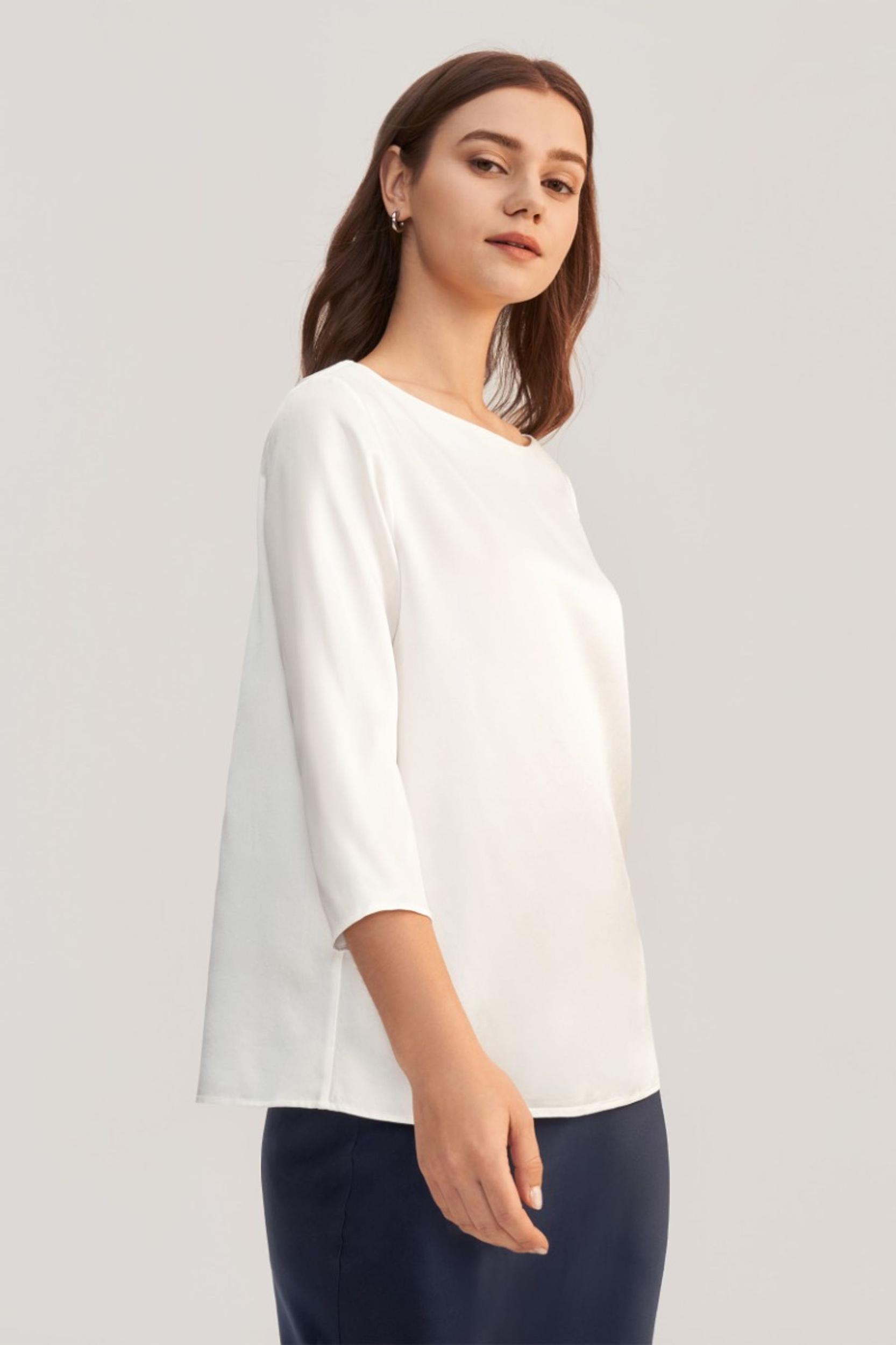 LILYSILK Casual Green Blouse | Silk Plain Business | 100 Mulberry Silk Shirt Women Soft Skin-Friendly Comfortable Product Image