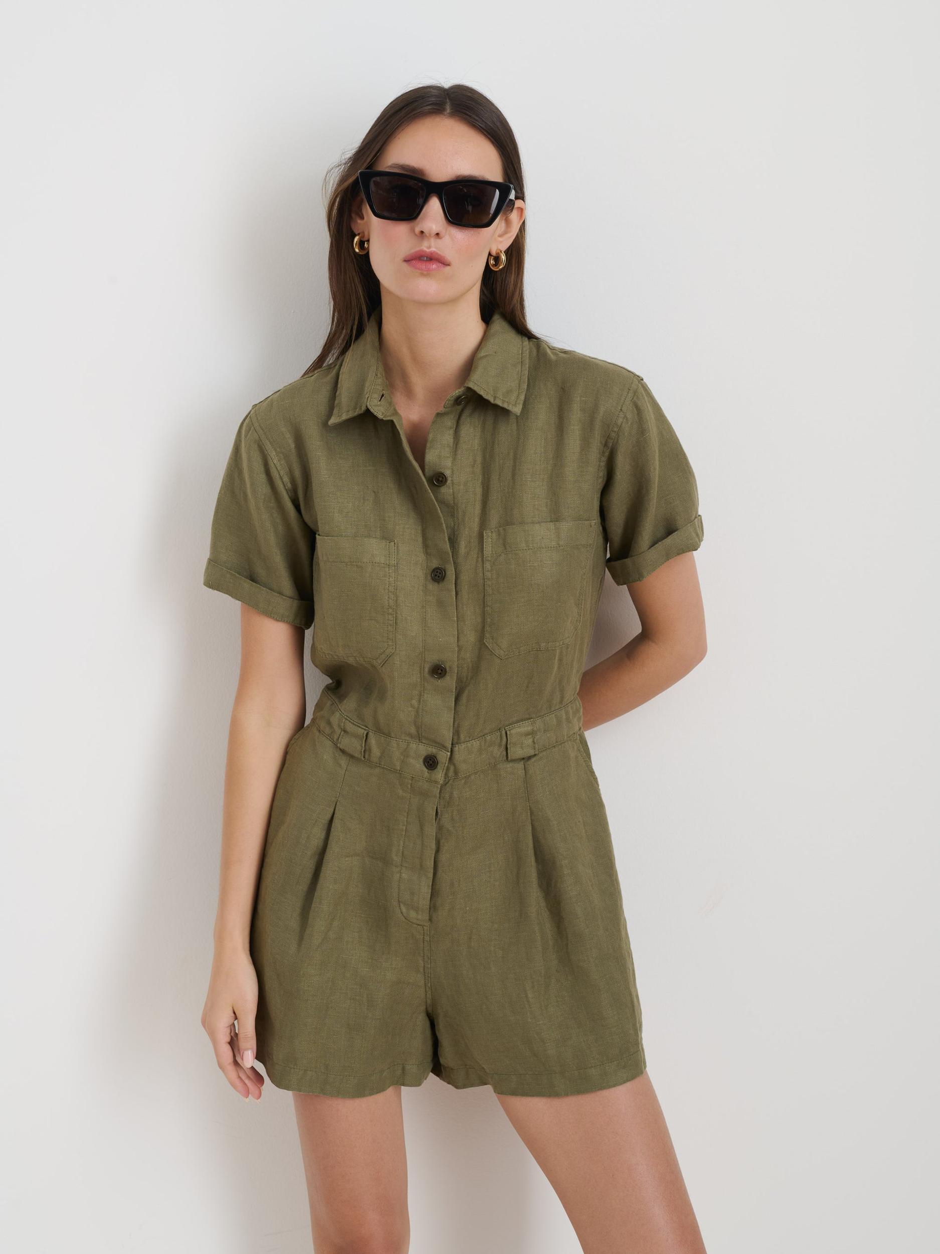 Cassi Romper In Linen Product Image
