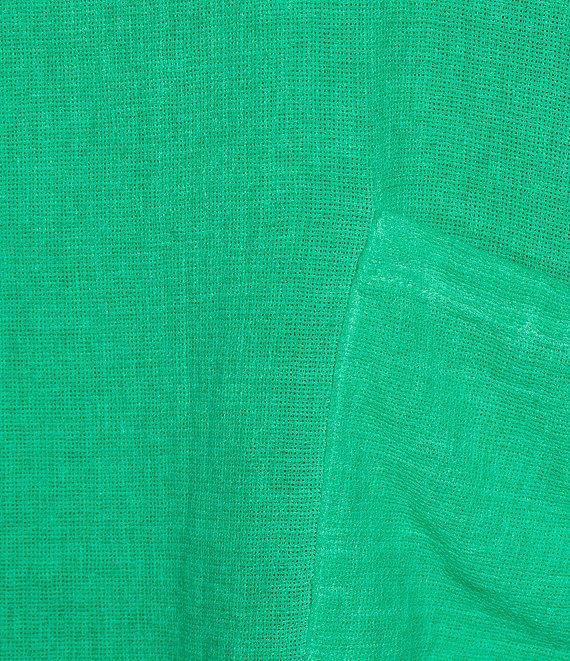 M Made in Italy Textured Linen Blend Elbow Sleeve Oversized Tunic Product Image