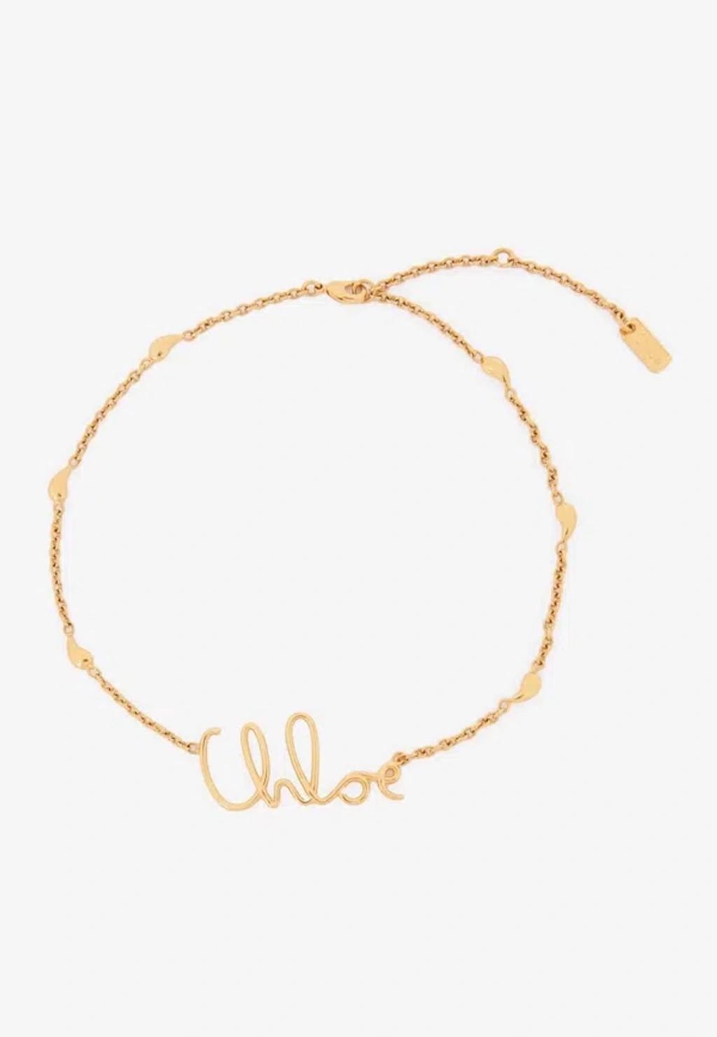CHLOÉ Golden Logo Shells Necklace Product Image