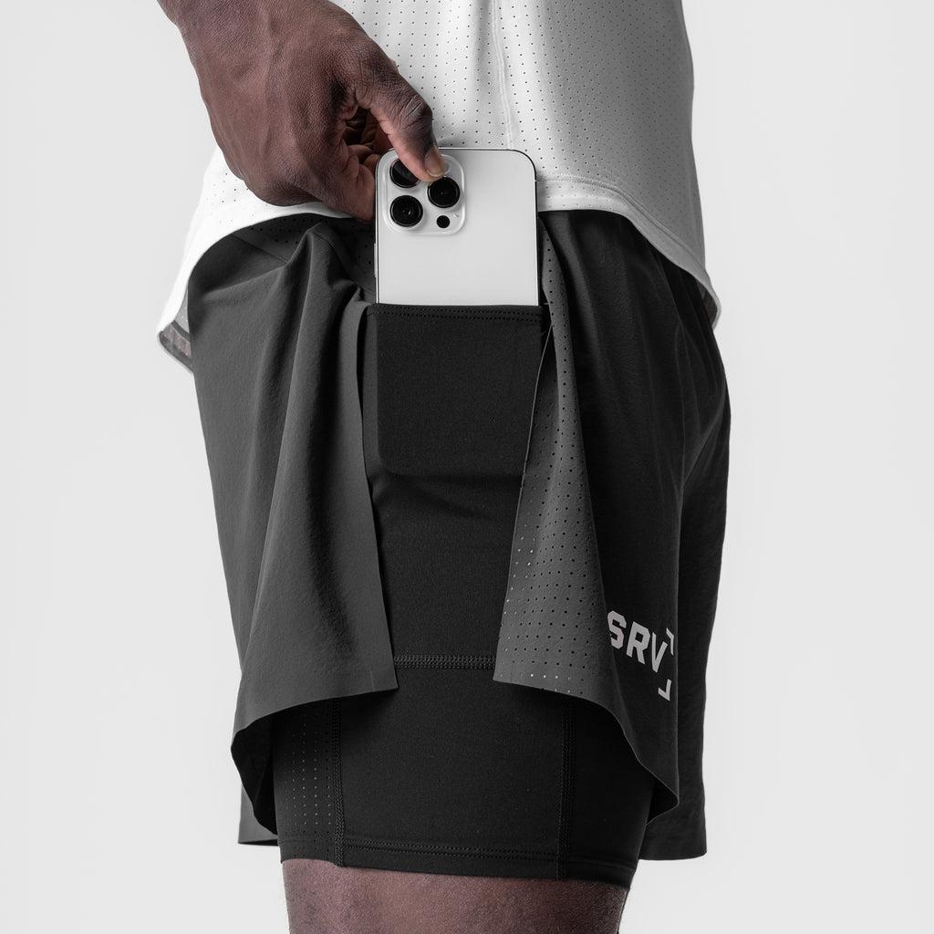 0951. Aerotex™ 4" High Split Liner Short - Space Grey Male Product Image