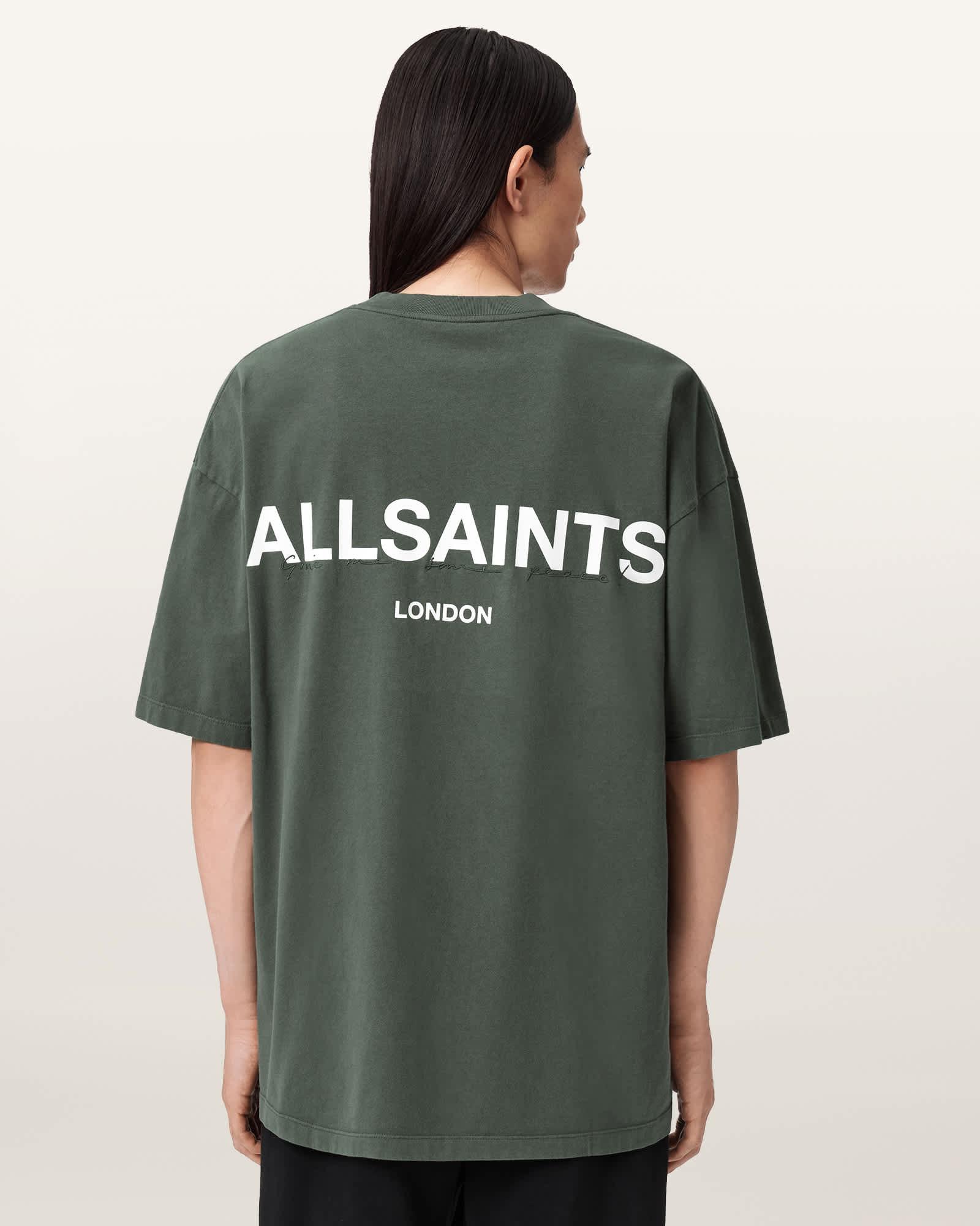 Halcyon Short Sleeve Crew T-Shirt GARNET GREEN | ALLSAINTS US Product Image