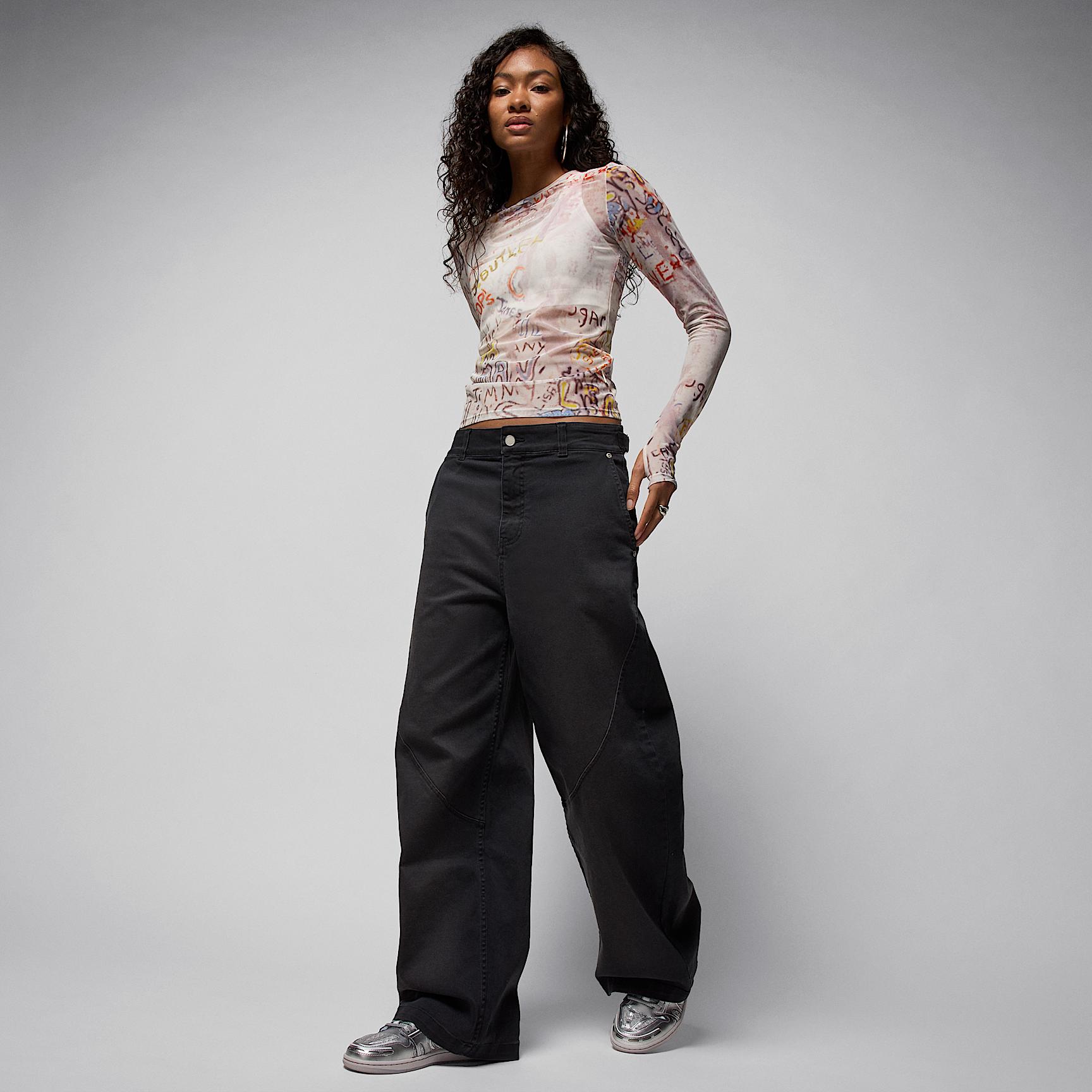 Womens Jordan Flight 91 Wide-Leg Baggy Pants | HQ9193-010 Product Image